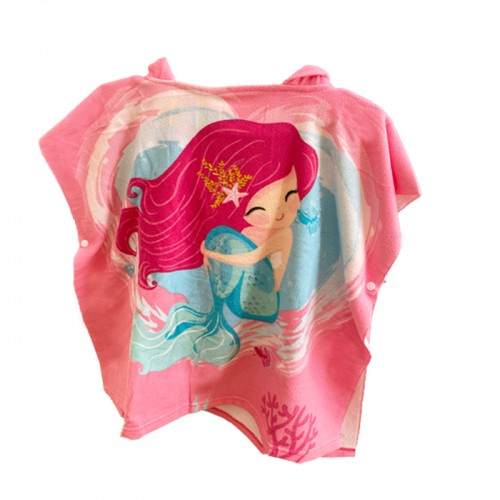 mermaid pink poncho